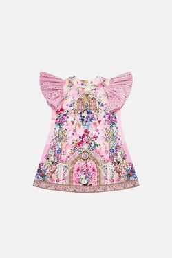 KIDS TEE MINI DRESS WITH ANGLAISE SLEEVE PALATIAL PASTELS