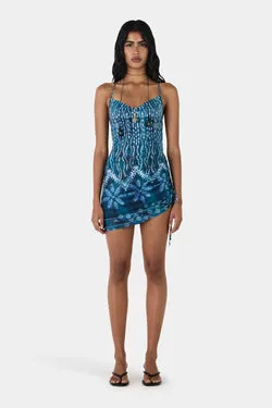 Carrie Mini Dress Aqua Drift