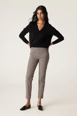 Liv Mini Check Pant  - Brown Check