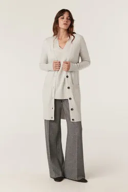 Cashwool Long Cardigan - Grey Marle