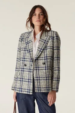 Alix Jacket - Navy Check