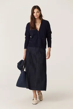 Burke Denim Skirt - Dark Indigo