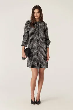 Hamilton Dress - Black Geo Print