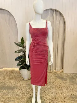 Popilush Shapewear Metallic Knit Bodycon Sculpting Midi Slip Dress BNWT - Size M