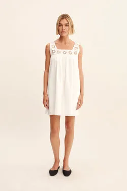 CECILIA MINI DRESS - VINTAGE WHITE