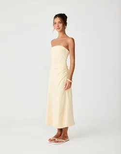 Coastal Midi Dress (Lemon)