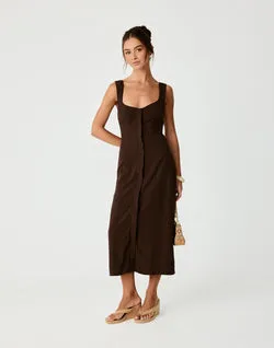 Conway Midi Dress (Chocolate)