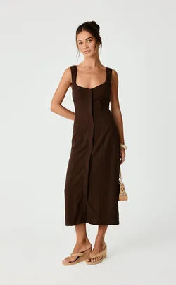 Conway Midi Dress (Chocolate)