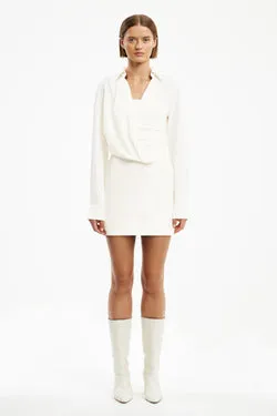 SOLENNE LONG SLEEVE MINI DRESS