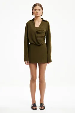 SOLENNE LONG SLEEVE MINI DRESS