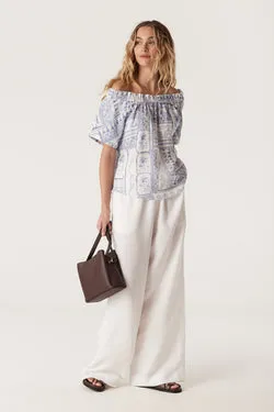 Seychelles Linen Top - Mermaid Print