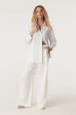 Boyfriend Shirt - Aqua Stripe