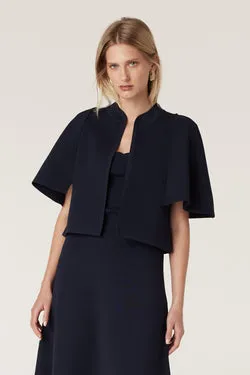Villa Crepe Knit Bolero - Navy