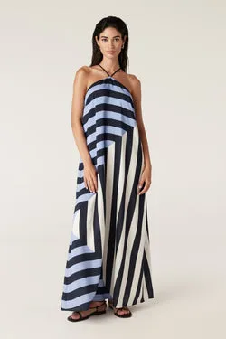 Tidal Halter Neck Dress - Chevron Print