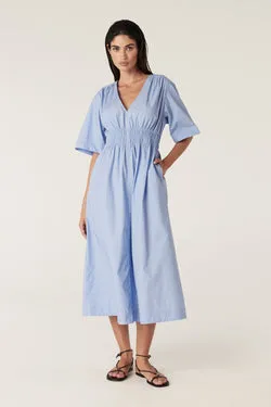 Bella Poplin Dress - Blue