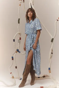 Juliette Midi Dress - Blue Flower