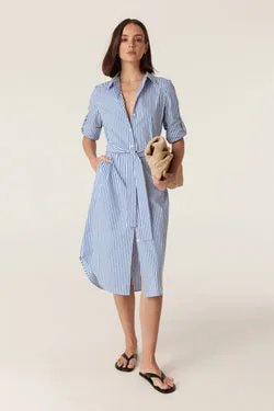 Portsea Shirt Dress - Blue Stripe