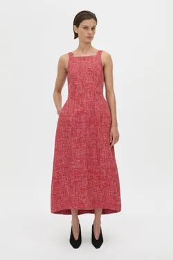 Carmine Scoop Back Midi Dress