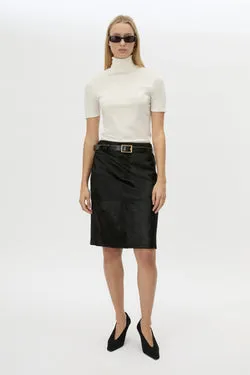 Contour Leather Skirt