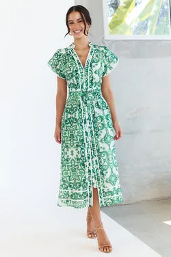 Cara Midi Dress - Green