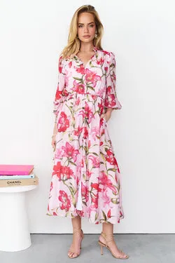 Cara Midi Dress - Pink