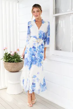 Carey Midi Dress - Blue
