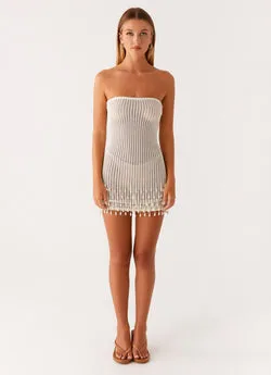 Carpe Diem Crochet Mini Dress - Ivory