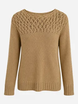 Cividini Mustard Open Weave Knit Jumper Size L