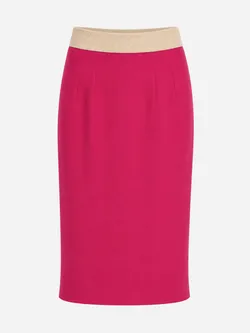 Dolce & Gabbana Contrast High-Waist Pencil Midi Skirt Size M