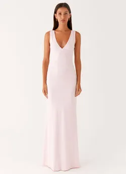 Cherry Sky Maxi Dress - Baby Pink