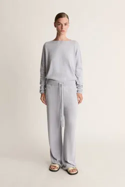 Cotton Cashmere Wide Leg Pant