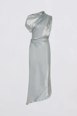 BLUE LIQUID ORGANZA DECODE DRESS