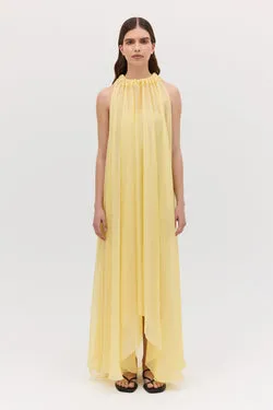 LEMON CHIFFON EFFUSE DRESS