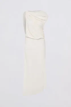 IVORY CRINKLE TUMBLE DRESS