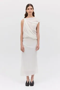 IVORY CRINKLE TUMBLE DRESS