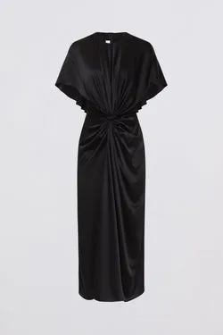 BLACK SILK ILLUSIONIST DRESS