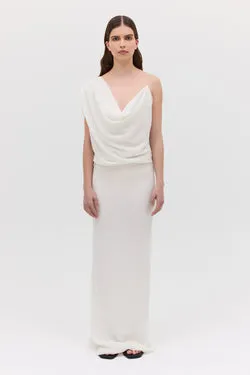 IVORY CRINKLE LIQUID GOWN