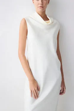 CREAM SATIN VEIL DRESS