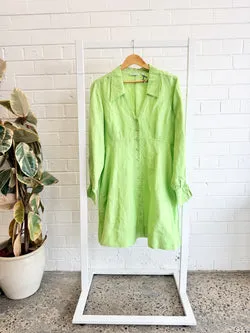 Country Road Celery Button Through Mini Dress - Size 14