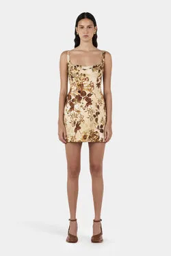 Daniella Mini Dress Sepia Floral