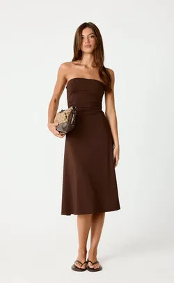 Darya Midi Dress (Chocolate)