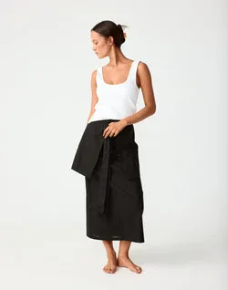 Delia Midi Skirt (Black)