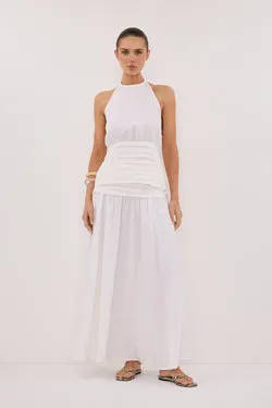 HALLIE WHITE LINEN HALTER TOP