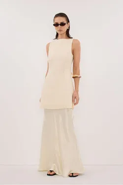 CHARLI STRAW SATIN MAXI SKIRT