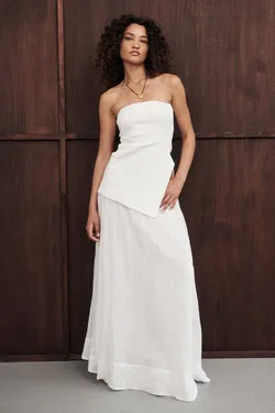 LAYNE WHITE RAMIE MAXI SKIRT