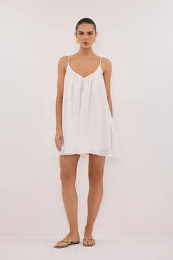 KAHN WHITE RAMIE MINI DRESS