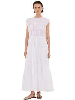 Size 10 | Dissh Flynn White Linen Blend Midi Dress NWT