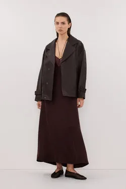 MILLIE WALNUT CUPRO SLEEVELESS MIDI DRESS