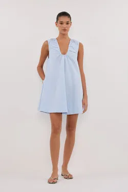 GABBY CORNFLOWER OVERSIZED COTTON MINI DRESS