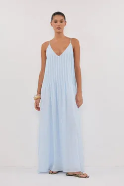 TAHLIA CORNFLOWER RAMIE MAXI DRESS